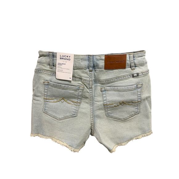 Size 14 Lucky Brand Girls New Jean Shorts High Waist Buttonfly - Picture 7 of 11